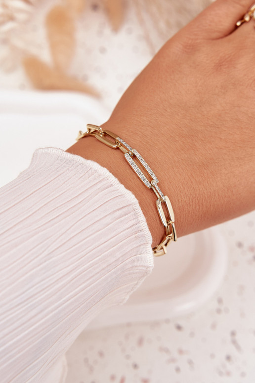 Bransoletka Damska Łańcuch Ze Stali Chirurgicznej Złota