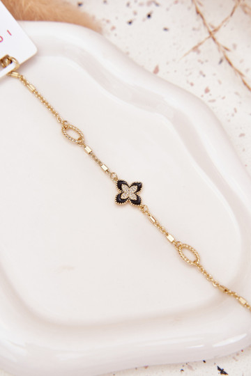 Bracelet with Clover Surgical Steel Gold 2