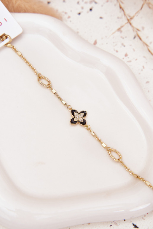 Bracelet with Clover Surgical Steel Gold