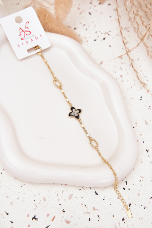 Bracelet with Clover Surgical Steel Gold