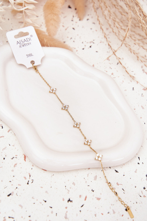 BransoletkawithKwiatuszkami Stal Chirurgiczna Złota