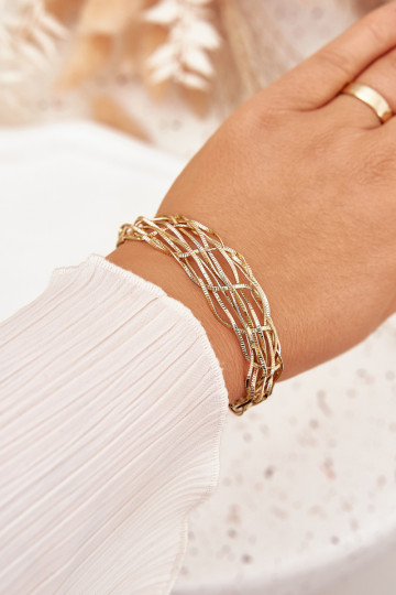 Sturdy bracelet made of surgical steel gold