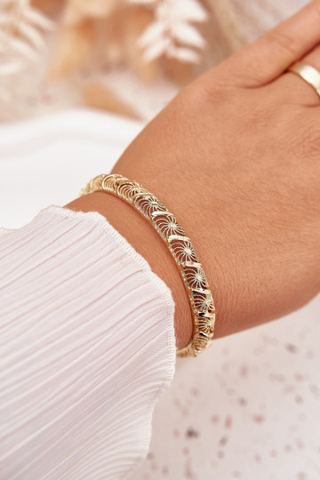 Stiff Women's Bracelet Made of Surgical Steel Gold