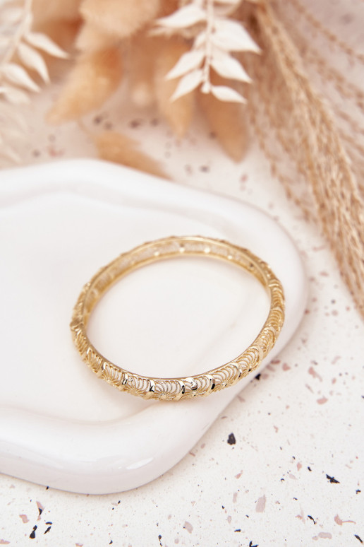 Stiff Women's Bracelet Made of Surgical Steel Gold