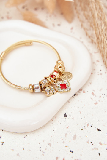 Women's Bracelet Charms Pink Silver Mouse 2