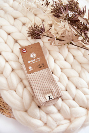 Women's Ribbed Socks pressure-free Beige