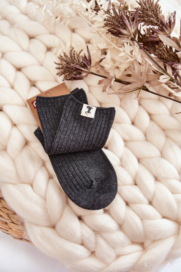 Women's Ribbed Socks pressure-free Dark grey 2