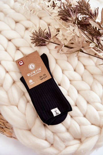 Women's Ribbed Socks pressure-free Black