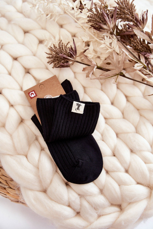 Women's Ribbed Socks pressure-free Black