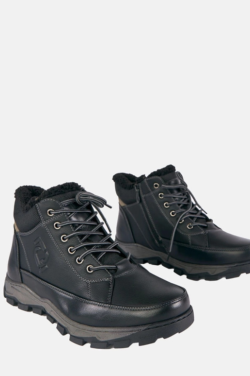 Czarne trapery męskie ocieplane Elias