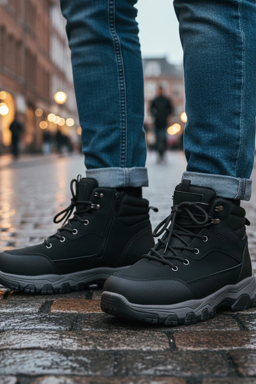 Czarne trapery męskie Ryan