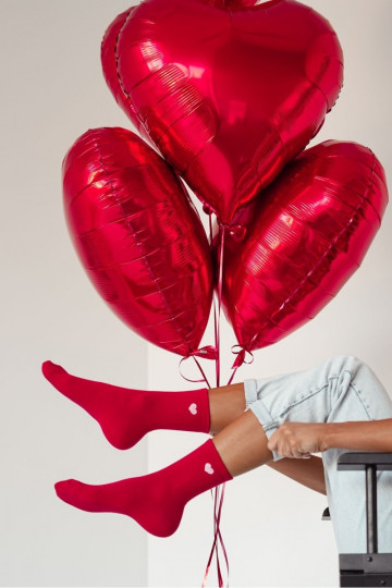 Women's Socks Small Hearts Red