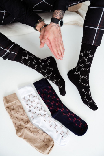 Patterned Men's Socks CC Black