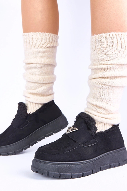 Czarne mokasyny na platformie...