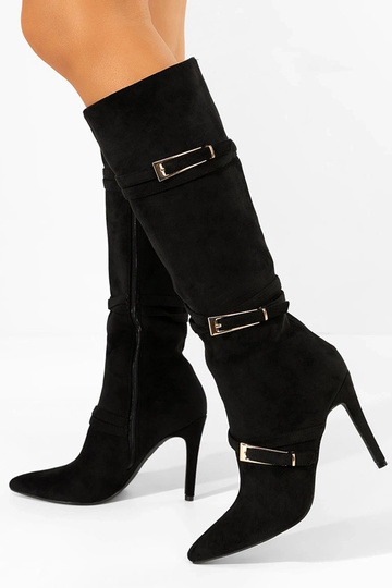 Czarne kozaki na szpilce z... 2