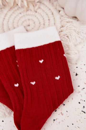 Women's Christmas Socks With Red Hearts