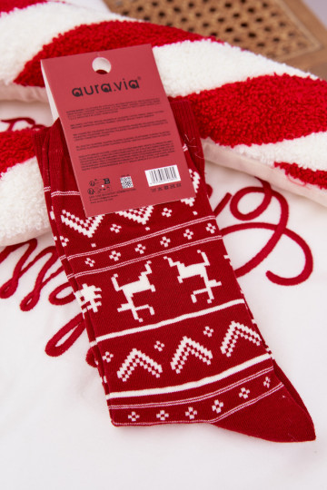 Men's Christmas Socks Red Reindeer 2