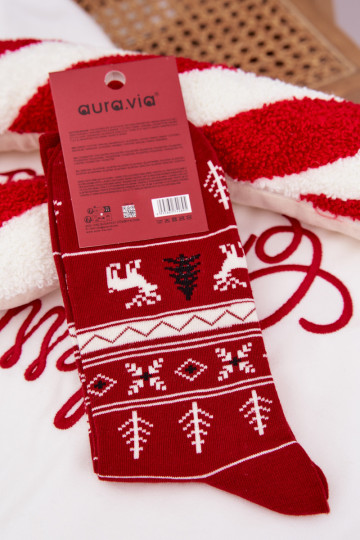 Men's Christmas Socks Running Reindeer Red 2