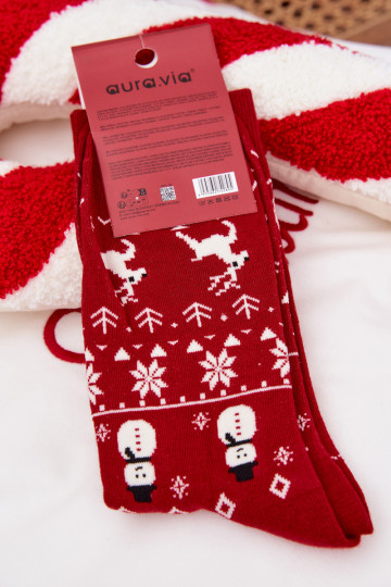 Men's Christmas Socks Bear in Sweater Red 2