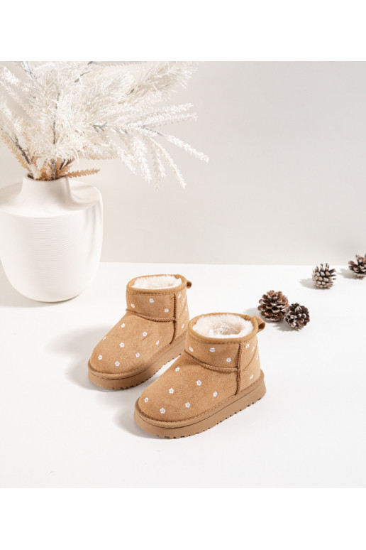 Children's snow boots decorated with flowers Camel Gracina