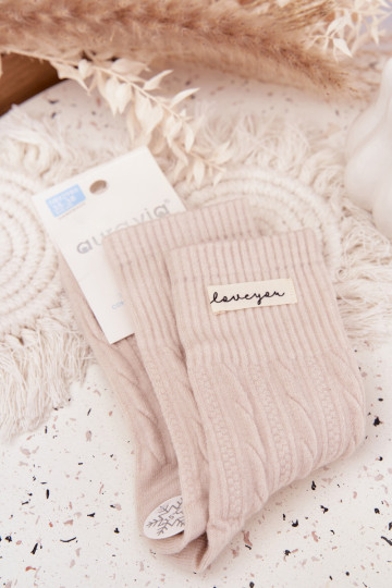 Warm Women's Socks With Wool Beige 2