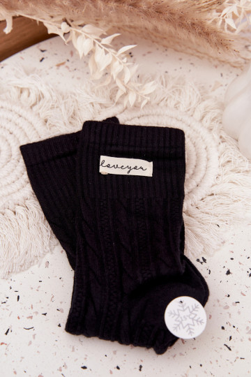 Warm Women's Socks with Wool Black