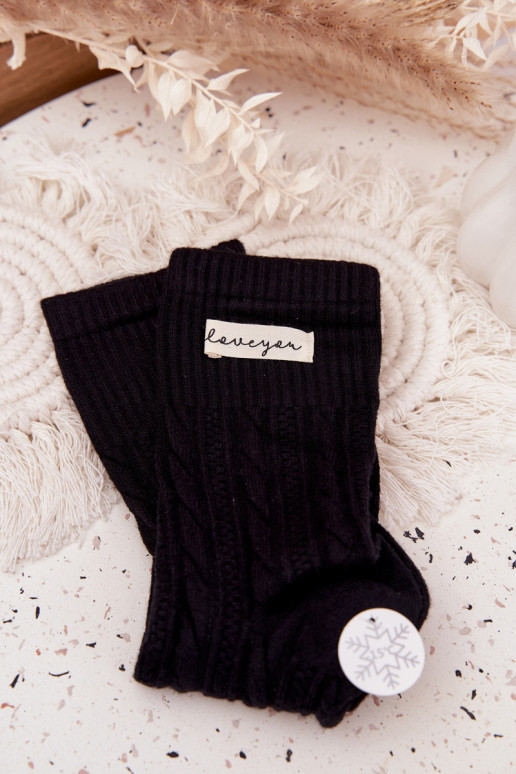 Warm Women's Socks with Wool Black