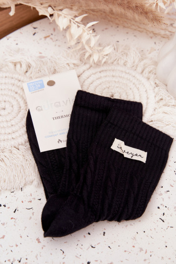 Warm Women's Socks with Wool Black 2