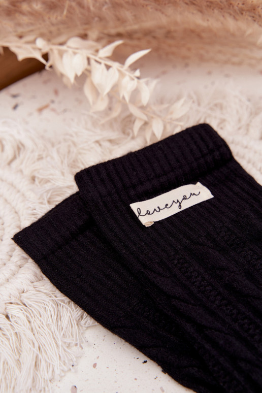 Warm Women's Socks with Wool Black