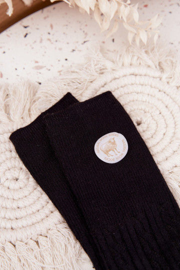 Long Women's Socks With Wool Black