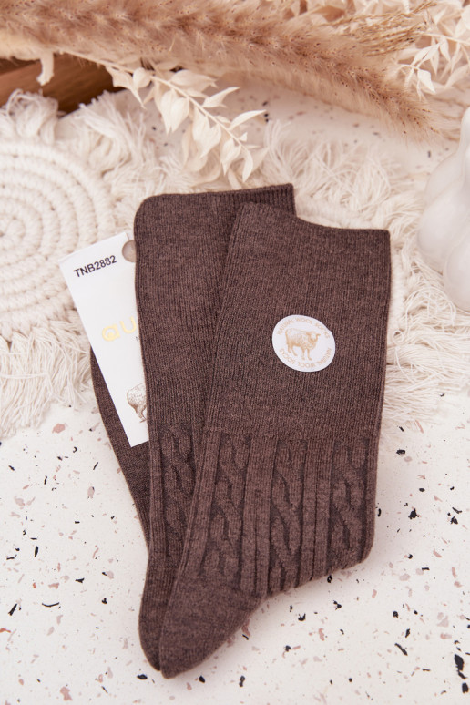 Long Woolen Women's Socks Dark Gray