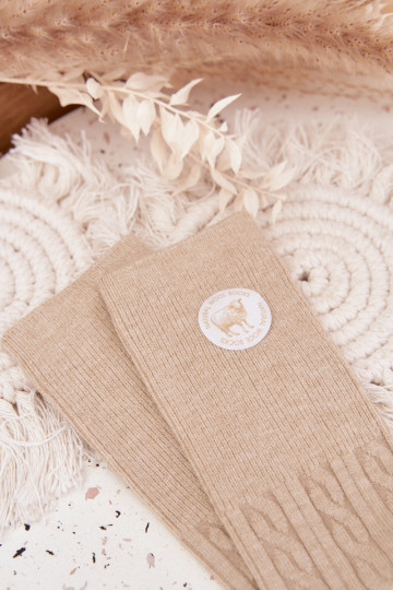 Long Woolen Women's Socks Beige