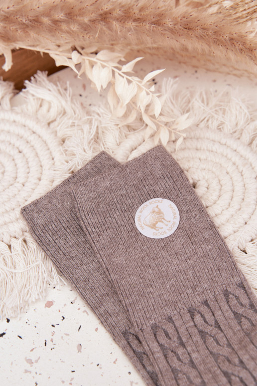 Long Woolen Women's Socks Gray