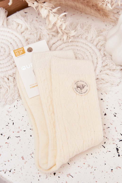 Women's Wool Socks Ecru