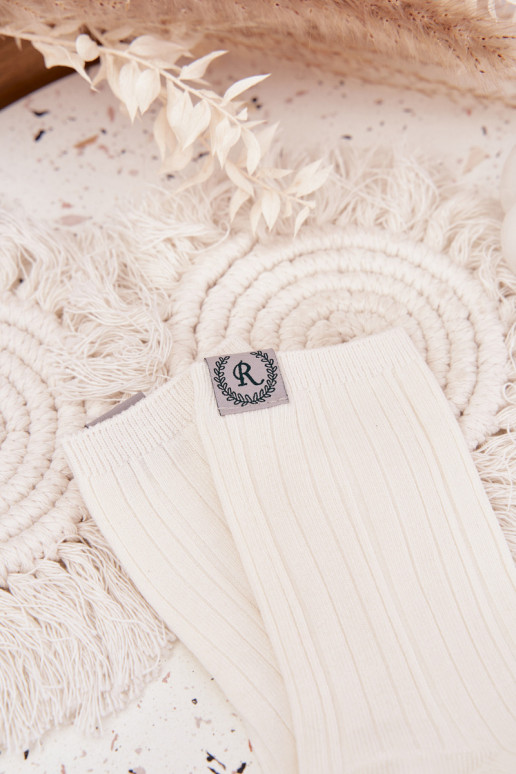 Cotton Socks Striped Women Ecru