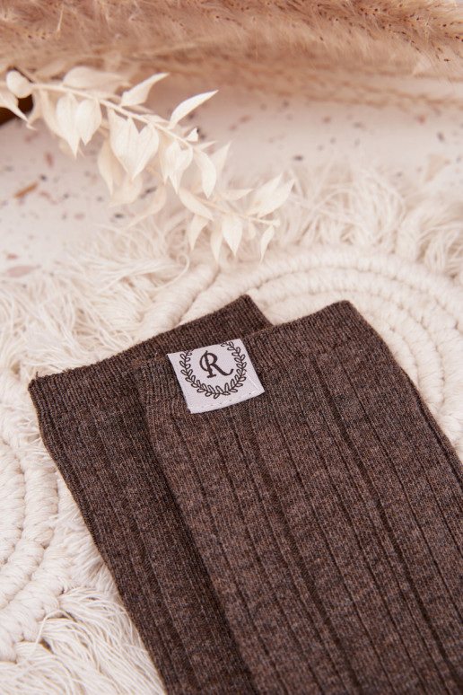 Cotton striped women's socks dark gray