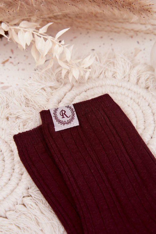 Cotton Socks Striped Women's Bordeaux