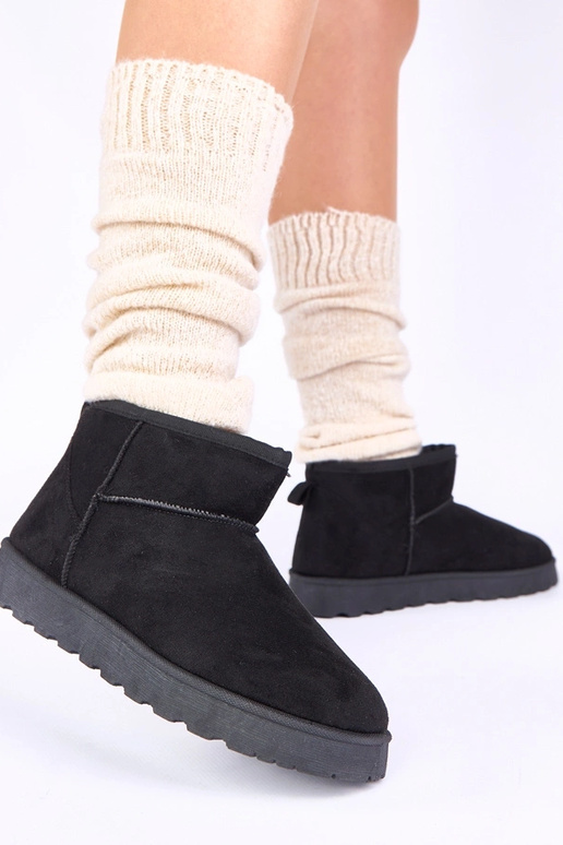 Czarne śniegowce ocieplane futerkiem...