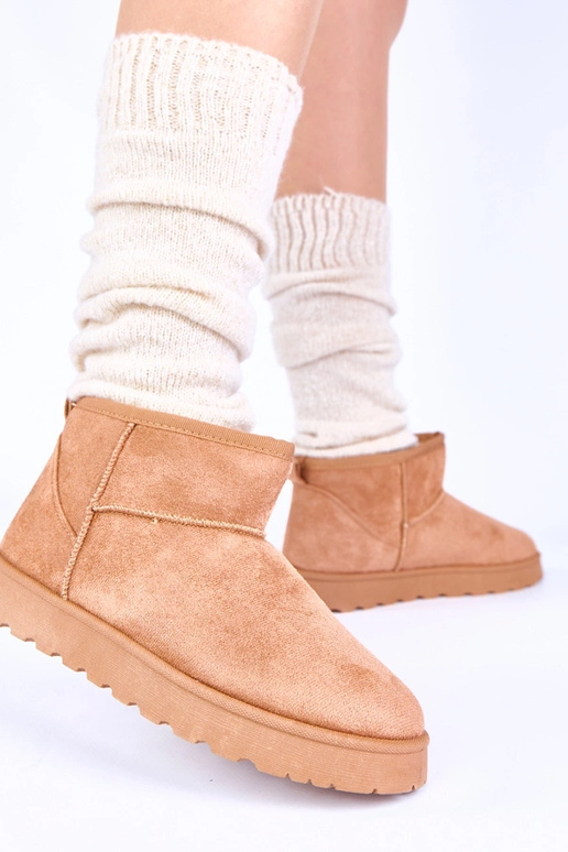 Brązowe śniegowce ocieplane futerkiem...