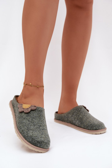 Kapcie DamskiewithKwiatkiem Inblu CS000043 Zielone 2