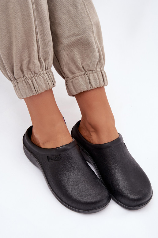 Foam slippers women's black Parissa