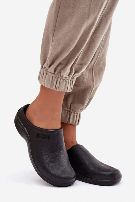 Piankowe Klapki Chodaki Damskie Czarne Parissa