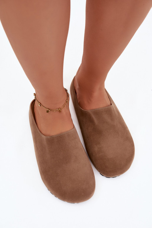 Women's slippers from eco suede Khaki Kalvess