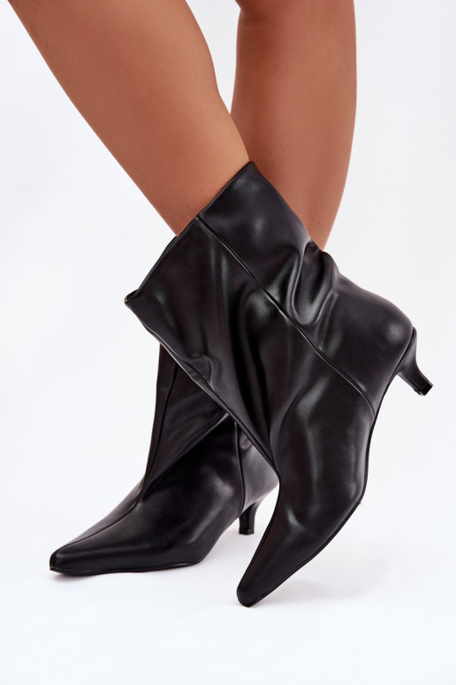Slip On Women's Ankle Boots With Loose Shaft Black Jessalia