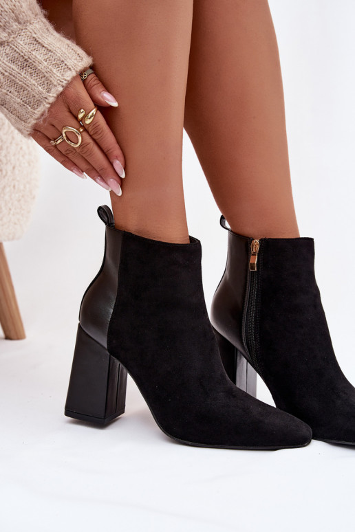 Women's Ankle Boots With Heel Lining Black Maloria