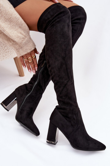 Women's Eco Suede Over Knee Boots Heel Thamine