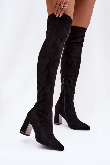 Women's Eco Suede Over Knee Boots Heel Thamine 2