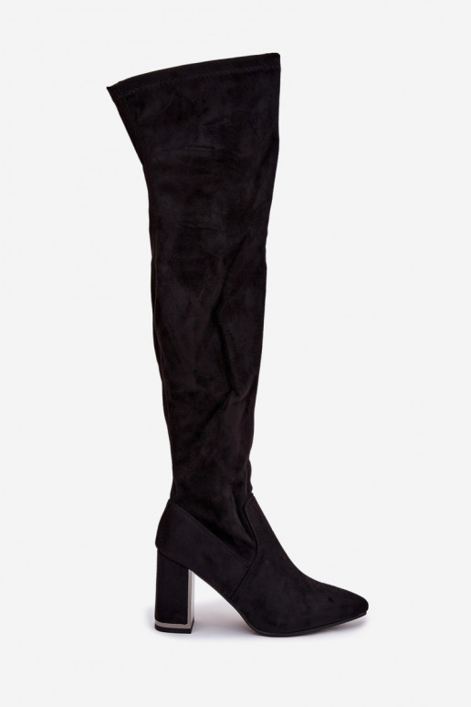 Women's Eco Suede Over Knee Boots Heel Thamine