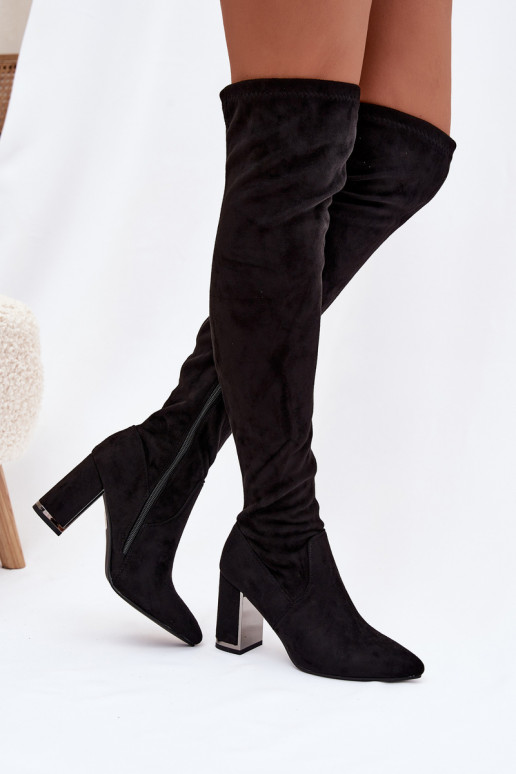 Women's Eco Suede Over Knee Boots Heel Thamine