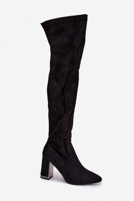 Women's Eco Suede Over Knee Boots Heel Thamine